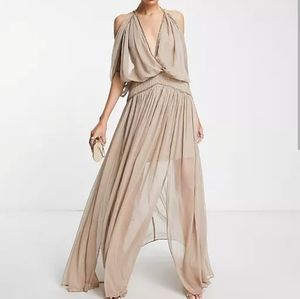 Nwot asos goddess maxi dress with chain